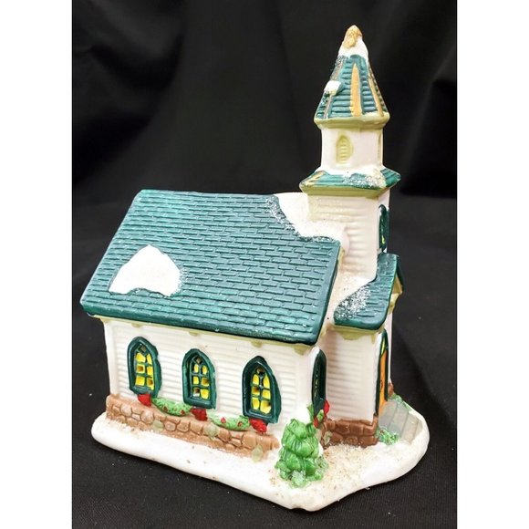 Cobblestone Corners CHURCH Small Christmas Village chapel building 5-3/8"hi - Picture 2 of 5